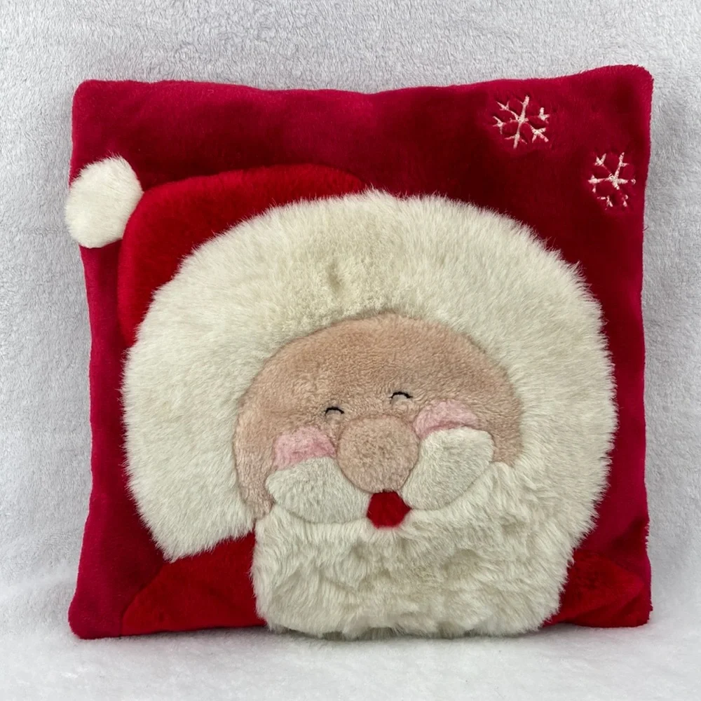VTG Christmas Santa Claus Plush Pillow 14”
